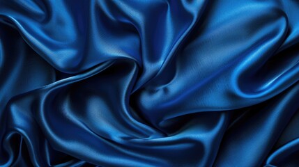 Blue Satin: Luxurious Textured Background with Silk Flowing in Abstract Art