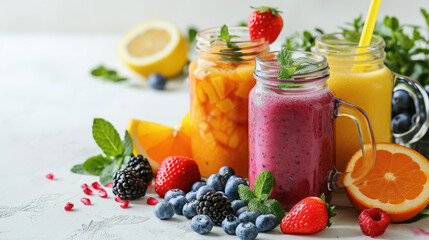 healthy natural organic smoothie made from fresh fruits and berries, detox, weight loss, proper nutrition, drink in a glass, jar of juice, tropical cocktail, ingredients, cooking, breakfast, spinach