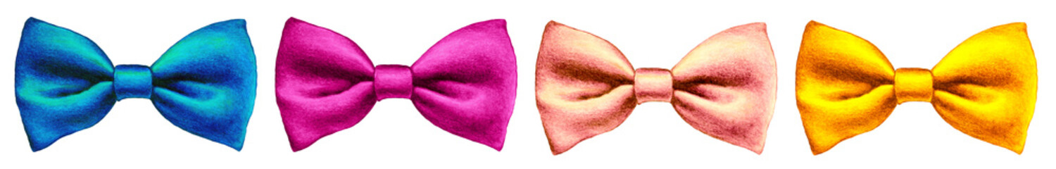 Tie Bows Set on Transparent Background: Stylish Tie Bows Collection