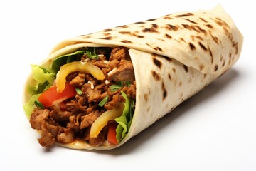 Tasty doner kebab isolated on white background