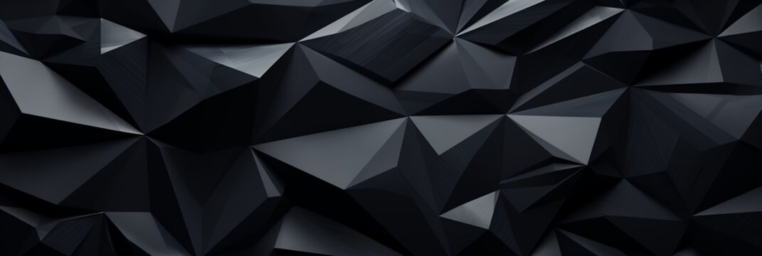 Black stone 3d wall background. Dark brutal wallpaper