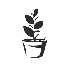 A plant in a flower pot. Vector illustration