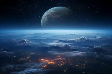 Obraz na płótnie Canvas Breathtaking space vista captured by NASA. Generative AI