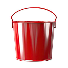  red bucket isolated on transparent background.