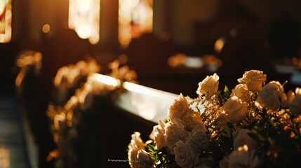 Death, funeral and coffin with family mourning, sad and depressed for grieving time. Grief together, mental health and people in black suits giving their last goodbyes at the cemetery