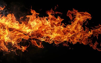 Flame of fire, black background