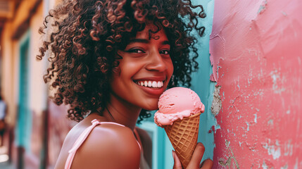  woman with ice cream, ai
