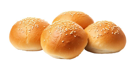  Hamburger Buns with sesame seeds isolated on transparent background  - Powered by Adobe