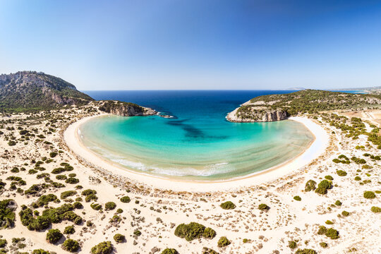 Voidokilia beach near Pylos town in Messinia, Greece