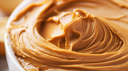 Smooth Creamy Peanut Butter Close-up Texture