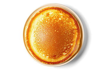 A pancake isolated from the white or transparent background, top view - obrazy, fototapety, plakaty