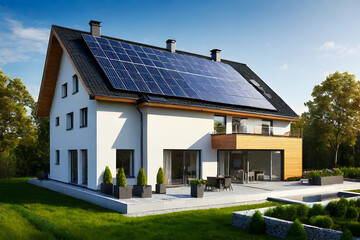 Eco-Friendly Solar-Powered Home in Urban Landscape
