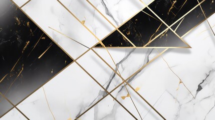 Luxury gold and black marble texture background with golden lines.