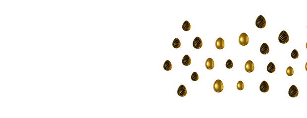 Abstract luxury golden easter eggs isolated