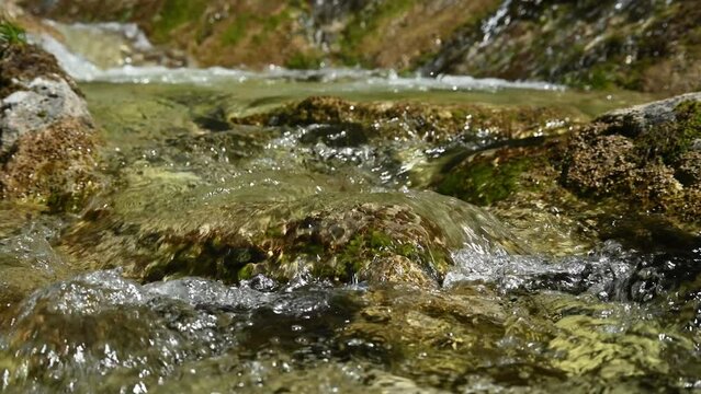 Closeup of water from a mountain stream