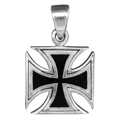 Pendant in the form of a Maltese cross. The symbol of the Templars. Skull. Accessory for rockers,...