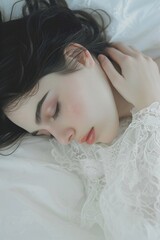 Obraz na płótnie Canvas sleeping beauty woman portrait