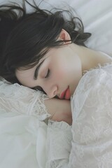 Obraz na płótnie Canvas sleeping beauty woman portrait