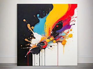 Creative bright art painting. Chaotic style contemporary design.