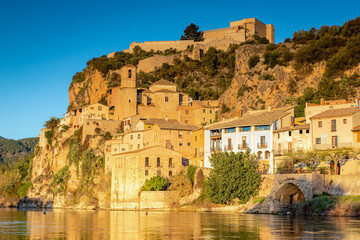 Fototapeta na wymiar Golden Morning In Miravet, Province of Tarragona, Catalonia, Spain