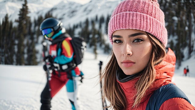 woman in ski gear