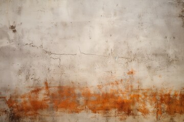A fragment of a concrete wall with rust. copy space