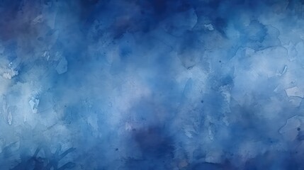 Abstract blue watercolor background with some smooth lines and spots on it - obrazy, fototapety, plakaty