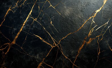 black marble with golden veins
