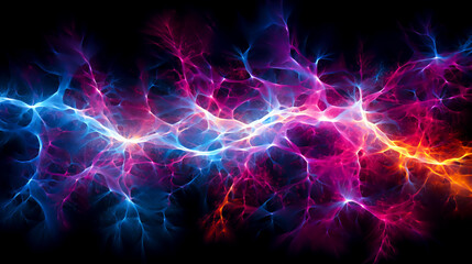 Dynamic Neon Smoke Waves in Vivid Colors created with Generative AI technology