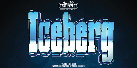 Iceberg editable text effect, customizable cold and frozen 3D font style