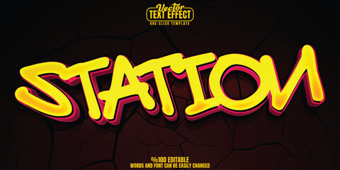 Graffiti editable text effect, customizable spray and street 3D font style