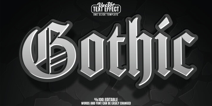 Gothic editable text effect, customizable dark and tattoo 3D font style