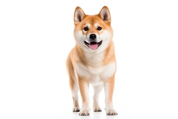 Young Akita Inu dog on white background