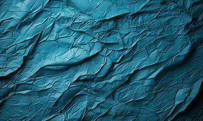 Blue crumpled paper background. Crumpled paper texture.