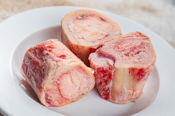 raw bone food fresh bone marrow healthy eating cooking appetizer meal food snack on the table copy space food background rustic top view