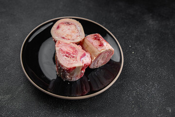 raw bone food fresh bone marrow healthy eating cooking appetizer meal food snack on the table copy...