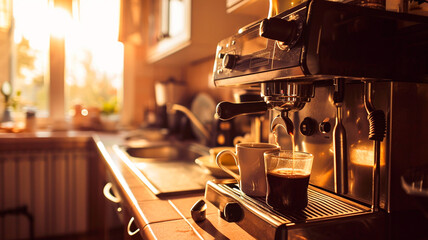 Fototapeta na wymiar espresso machine in cafe