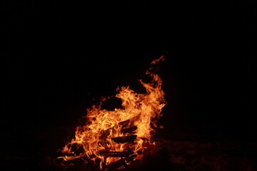 fire in the fireplace