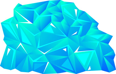 Blue low poly geode crystal design. Abstract geometric gemstone pattern. Modern artistic background vector illustration.