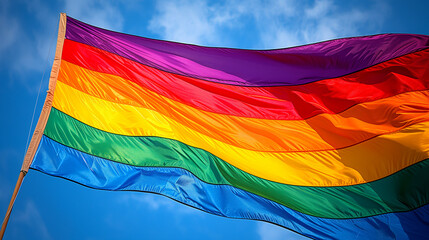 Rainbow flag waving