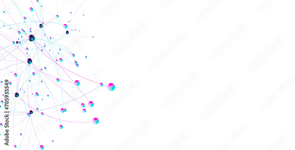 Poster Abstract digital background of points and lines. Glowing plexus. Big data. Network or connection.