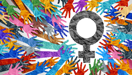 Female rights and women reproductive right social movement or gender equality for mothers daughters and woman justice as a community united together for reproduction freedom and abortion issue.