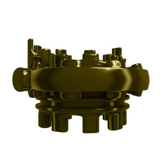 Metal abstract shape, 3d render