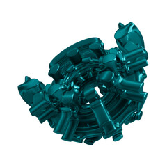 Metal abstract shape, 3d render © neurostructure