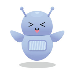 Chatbot for online communication in your browser or applications.Vector mascot on white background