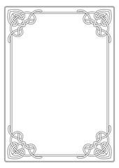 Irish style decorative frame. Border line art illustration.