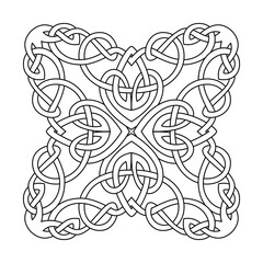 Celtic knot vector illustration. Line art element.