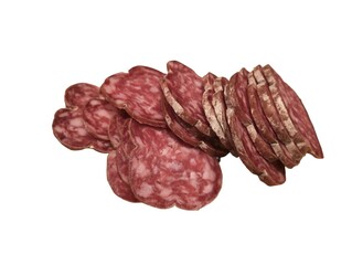 cured and sliced pork salami-