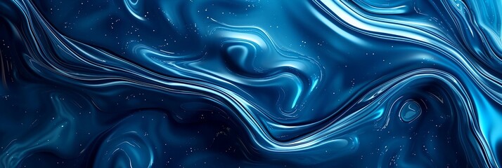 colorful modern curvy waves background illustration with amazing blue navy and golden flow and...