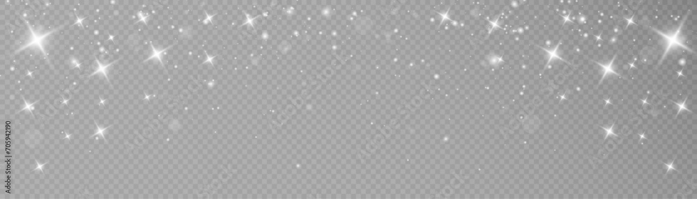 Poster Light bokeh of gold dust. Christmas glowing bokeh and glitter overlay texture for your design.	